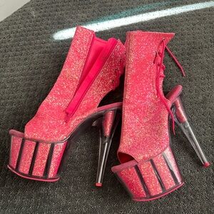 Glittery Pink Platform Heels